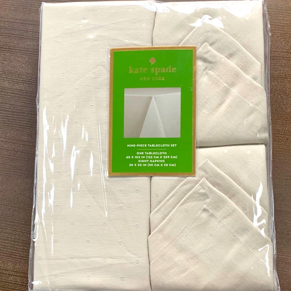 Kate Spade ♠️ Tablecloth 60"x102" & 8 Napkin Set